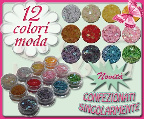Barattoli paillettes fiori - 12,