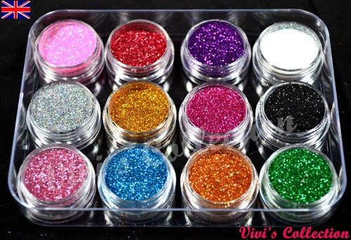 12x set polvere glitter - 12x,