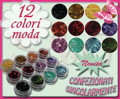 Barattoli paillettes fiori - 12,
